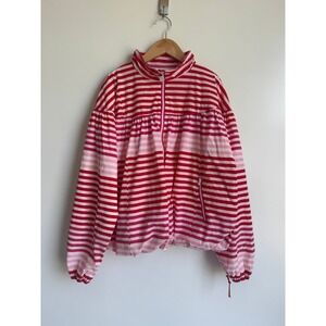 Hunter for Target Girls XL 14 Raincoat Pink Red Stripe Waterproof Hooded Jacket